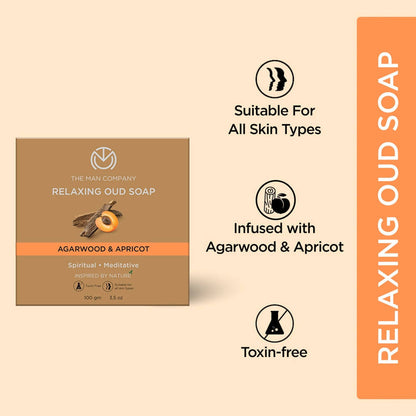 The Man Company Relaxing Oud Soap - Agarwood & Apricot