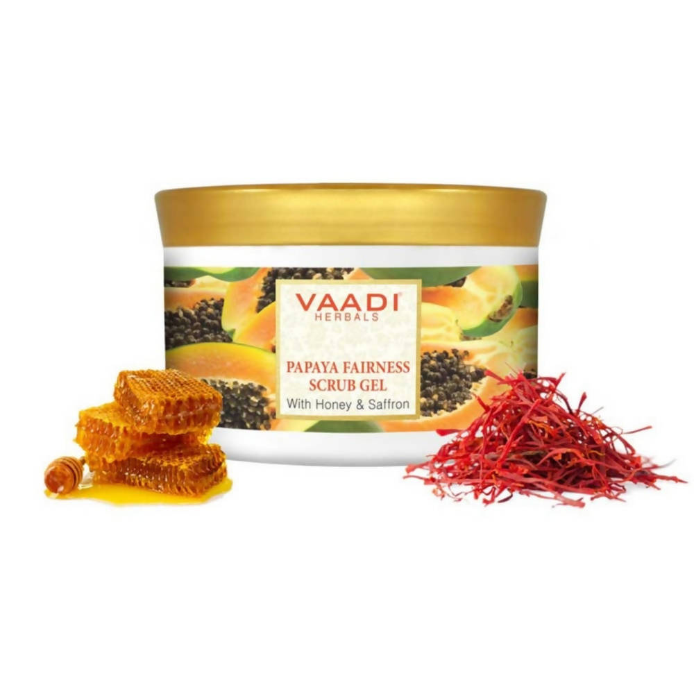 Vaadi Herbals Papaya Fairness Scrub Gel with Honey and Saffron - BUDEN