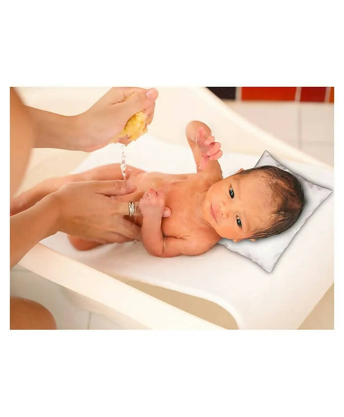 AHC New Born Baby Waterproof Bathing Pillow With Bean Filling For Bathing Chair/Tub/Sheet - Cream