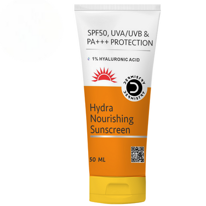 Dermistry 1% Hyaluronic Acid Ultra Hydrating Sunscreen for Dry Skin SPF 50 UVA UVB PA+++ Protection - usa canada australia
