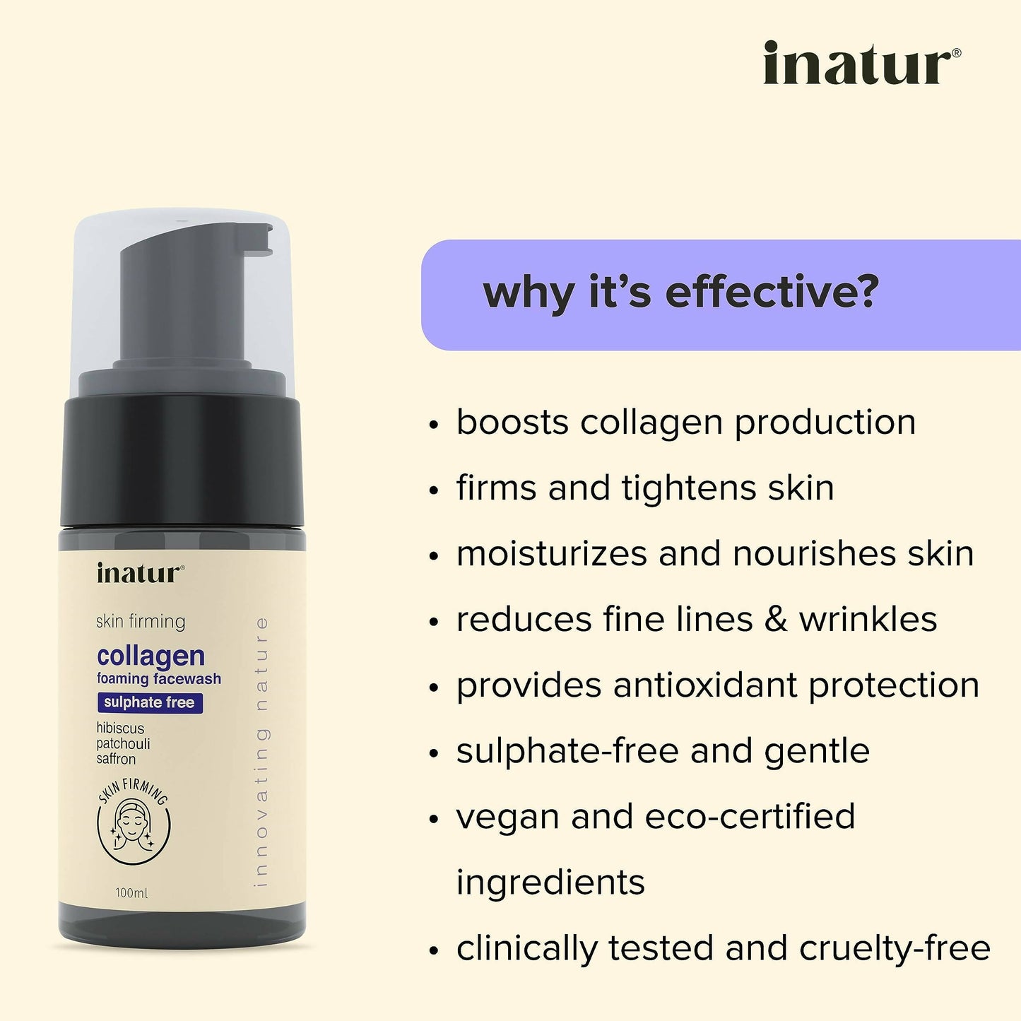 Inatur Collagen Foaming Face Wash