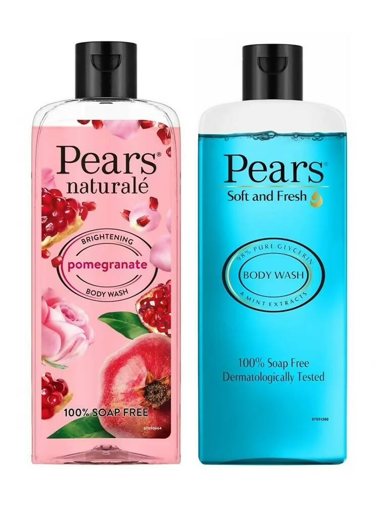 Pears Soft & Fresh And Naturale Brightening Pomegranate Body Wash Combo - BUDNE