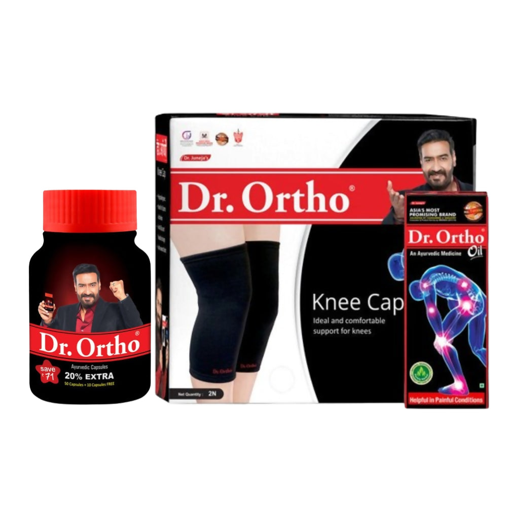 Dr. Ortho Ayurvedic Oil, Capsules & Knee Cap Combo