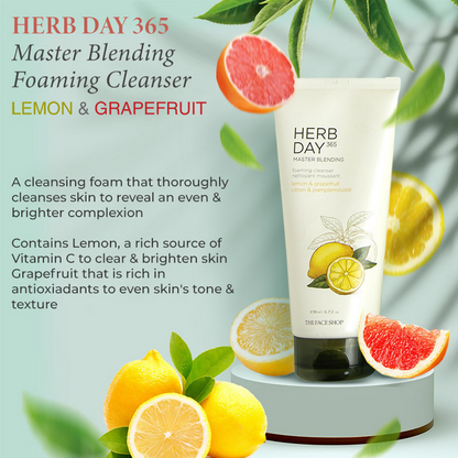 The Face Shop Herb Day 365 Master Blending Foaming Cleanser- Lemon & Grapefruit