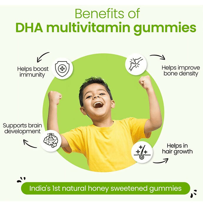 Zingavita DHA Multivitamin Gummies with Honey for Kids (2+ yrs) - Mixed Fruit