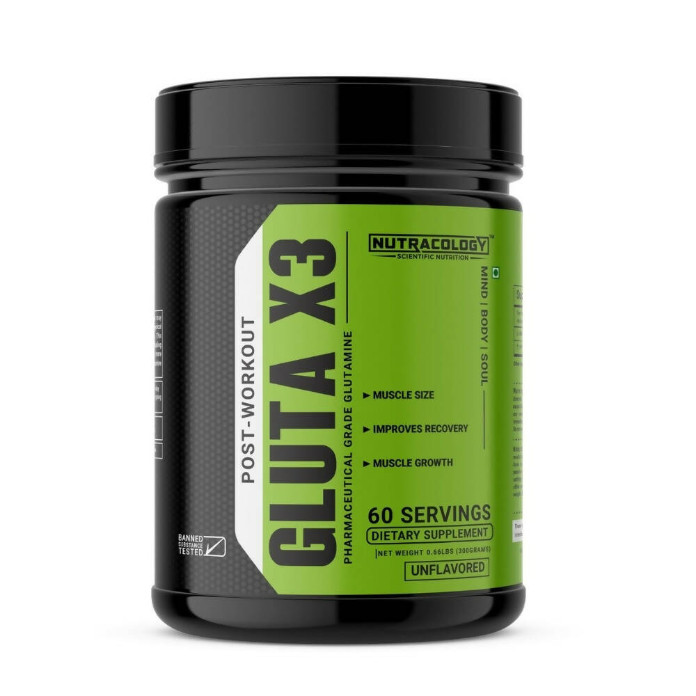 Nutracology Gluta X3 Micronized Glutamine For Muscle Recovery & Strength - BUDNE