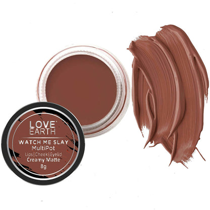 Love Earth Lip Tint & Cheek Tint Multipot Combo (Coral & Caramel Brown)