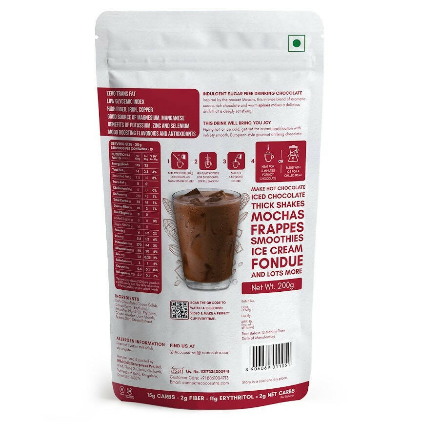 Cocosutra Lite -Sugar Free Drinking Chocolate Mix - Mexican Spiced