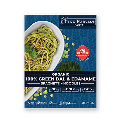 Pink Harvest Organic 100% Green Dal & Edamame Spaghetti Noodles - BUDEN