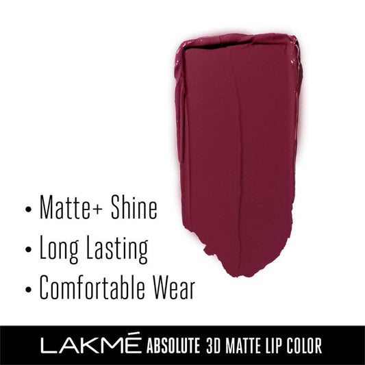 Lakme Absolute 3D Lipstick - Wine Whisper