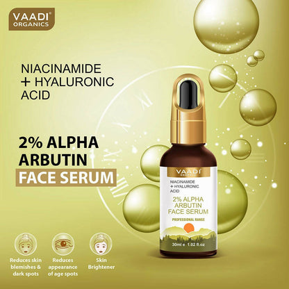 Vaadi Herbals 2% Alpha Arbutin Face Serum With Niacinamide & Hyaluronic Acid