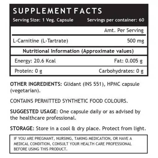 Inlife L-Carnitine L-Tartrate Capsules