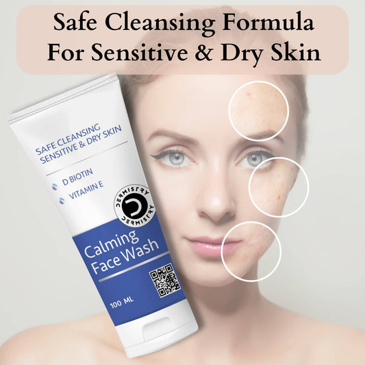 Dermistry Sensitive & Dry Skin Calming Face Wash & Calming Soothening Face Cream