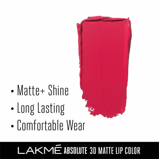 Lakme Absolute 3D matte lip color Lipstick - Romeo Red