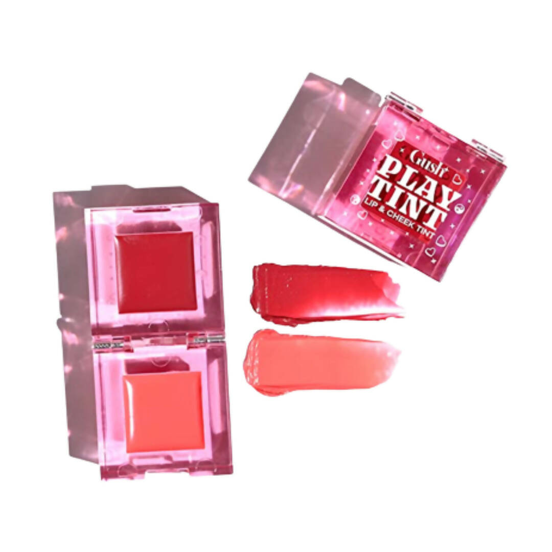 Gush Beauty Play Tint & Lip Stains - 2 in 1 Lip and Cheek Tint - Coarl Peach & Deep Maroon - BUDNE