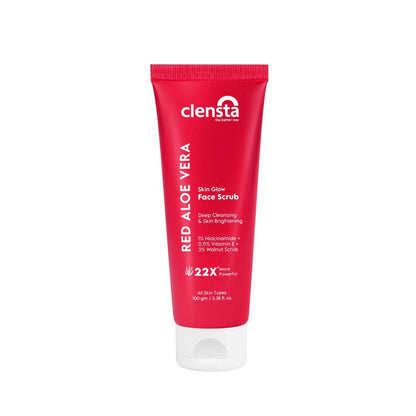 Clensta Red Aloe Vera Skin Glow Face Scrub - BUDEN