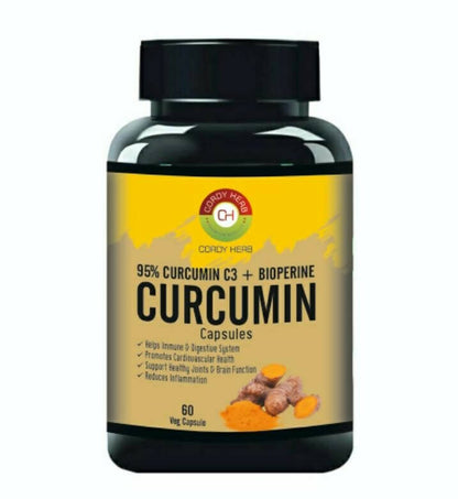Cordy Herb Curcumin With Bioperine Extract Capsules - usa canada australia
