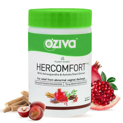 OZiva Plant Based HerComfort with Ashwagandha, Flax Seeds & Ashoka Stem Extracts Capsules - usa canada australia