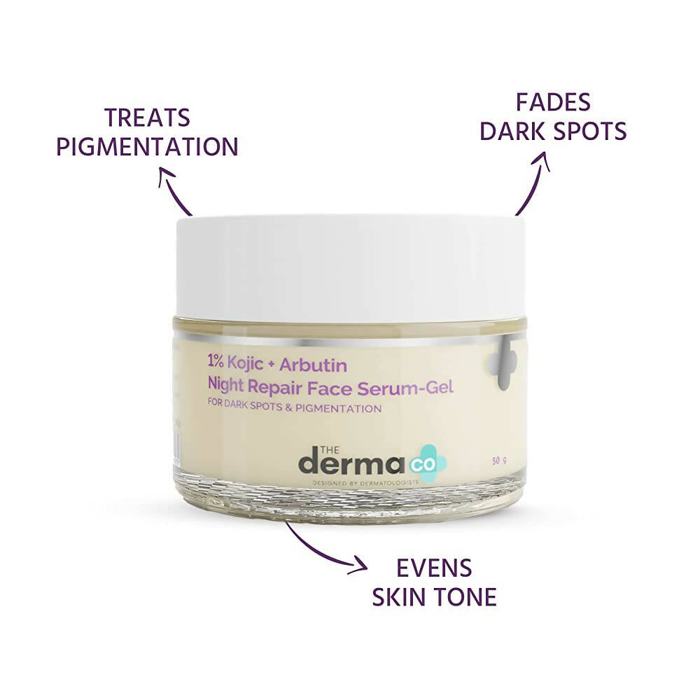 The Derma Co 1% Kojic + Arbutin Night Repair Face Serum Gel