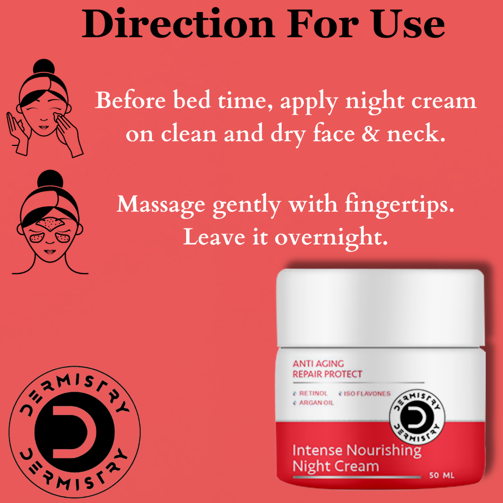 Dermistry Anti Aging Repair Protect Night Cream Retinol Hyaluronic Acid Wrinkles Fine Lines