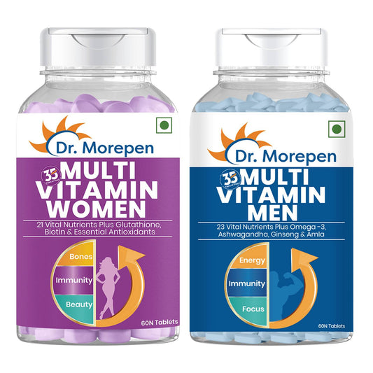 Dr. Morepen Multivitamin Men Tablets and Multivitamin Women Tablets Combo - usa canada australia