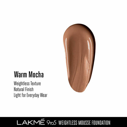 Lakme 9To5 Weightless Mousse Foundation - Warm Mocha