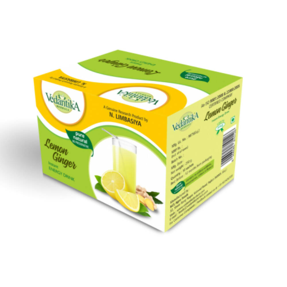 Vedantika Herbals Instant Lemon Ginger Energy Drink - BUDNE