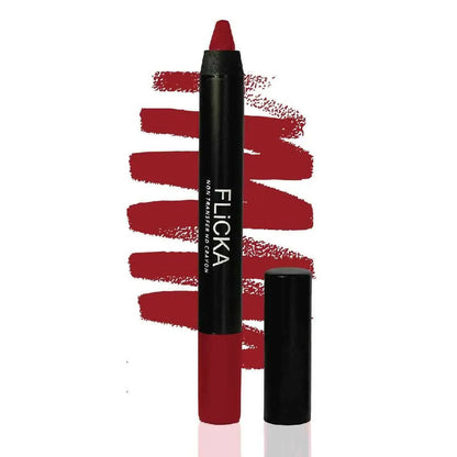 FLiCKA Lasting Lipsence Crayon Lipstick 12 Insta Diva - Light Red - BUDNE