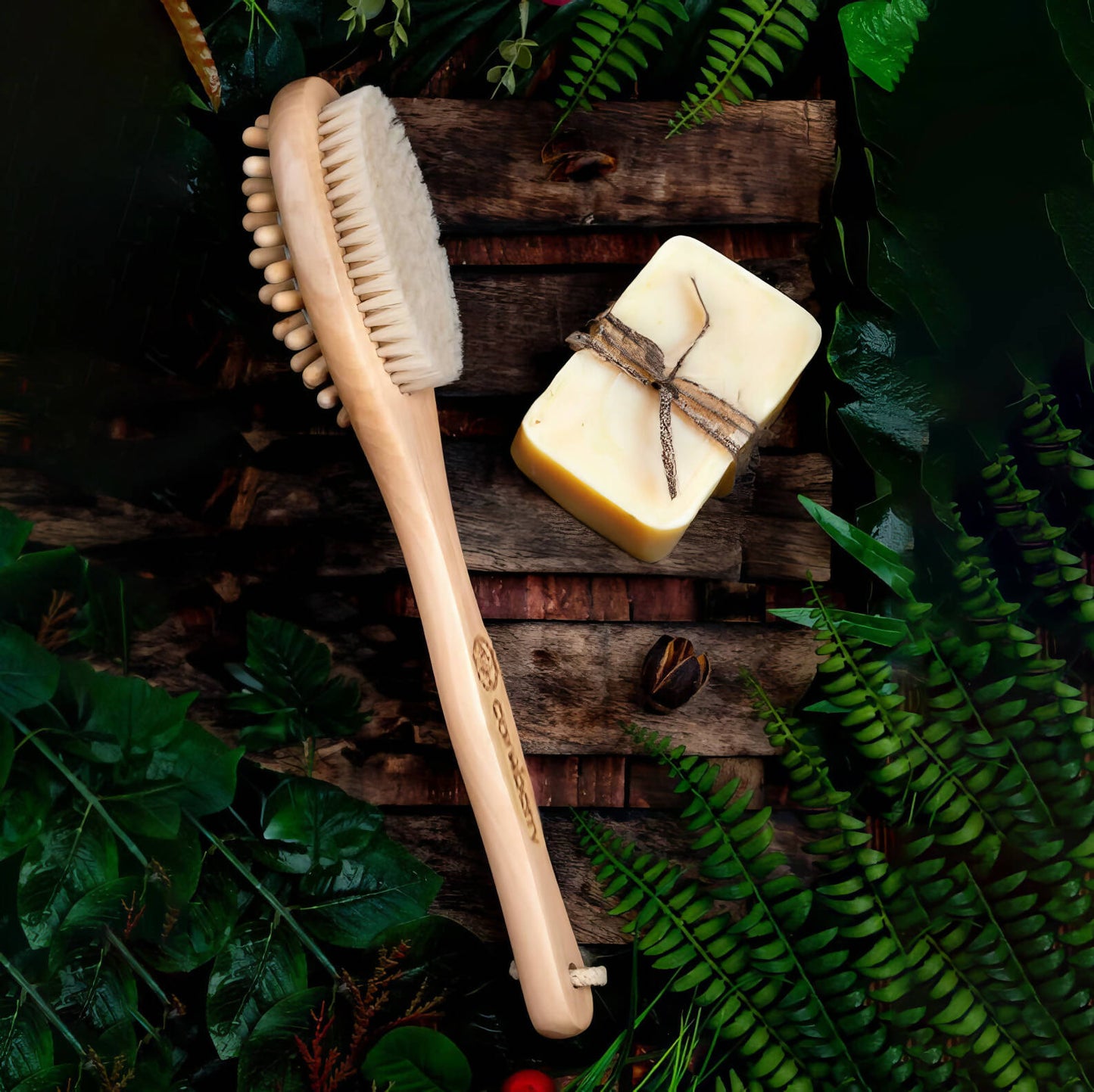 Careberry Dual-Action Bamboo Body Brush