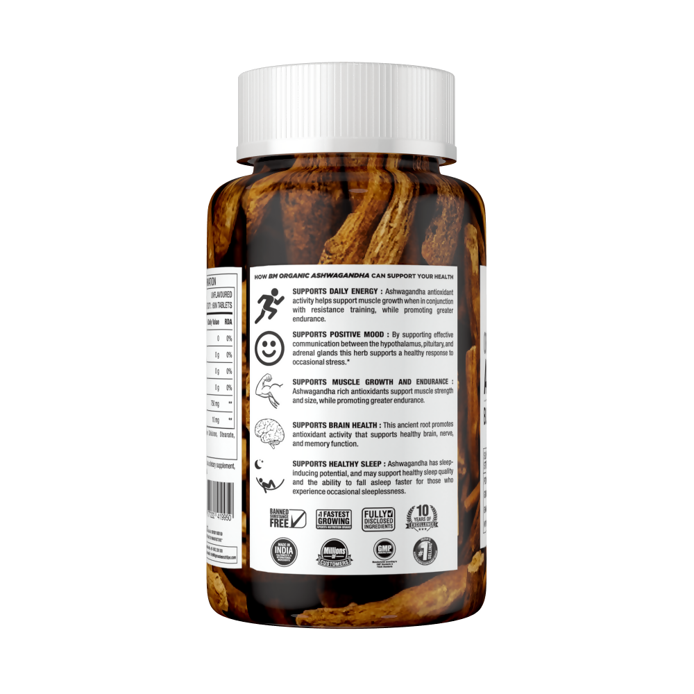 BM Wellness Ashwagandha Organic 800 mg Tablets