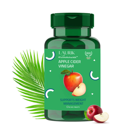 Laurik Organics Apple Cider Vinegar 500Mg Supplement Tablets For Weight Loss, Boost Energy - usa canada australia