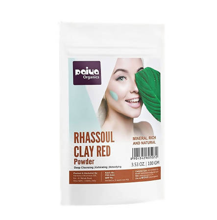 Paiya Organics Rhassoul Red Clay Powder Face Pack - usa canada australia