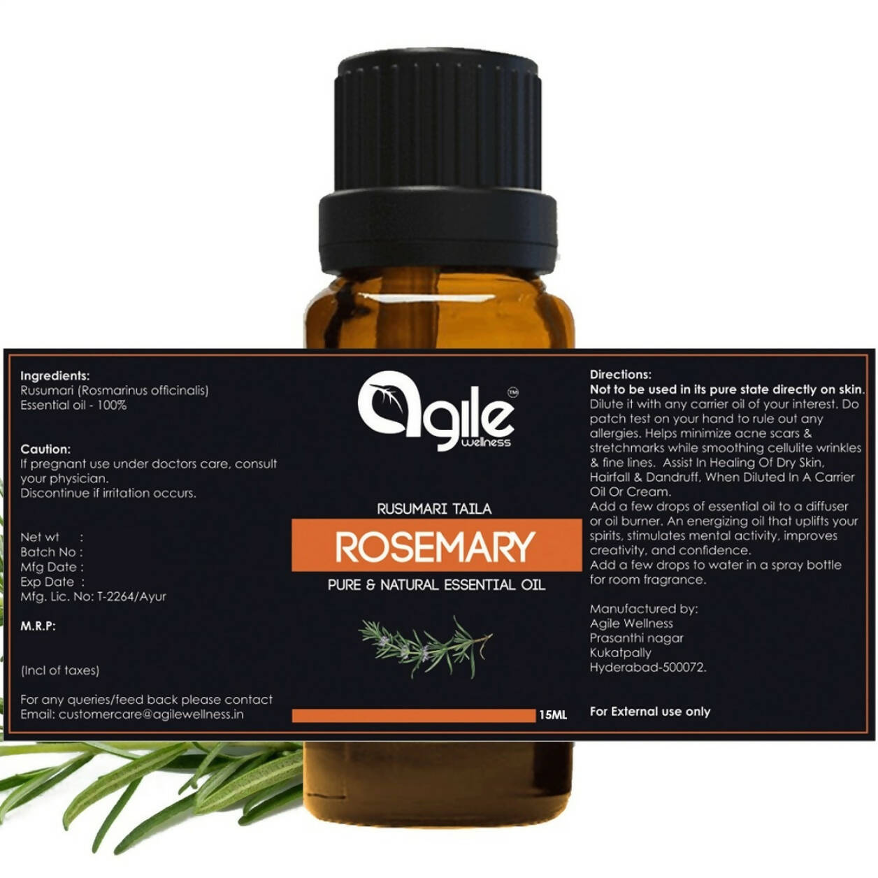 Agile Wellness Rosemary Carrier Oil
