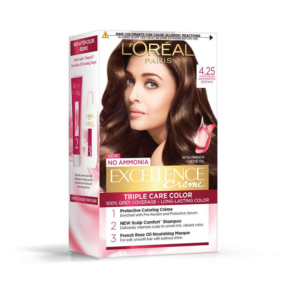 L'Oreal Paris Excellence Creme Hair Color - 4.25 Aishwarya's Brown - BUDNE