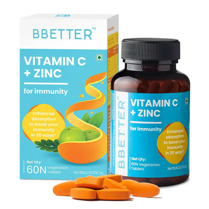 BBETTER Vitamin C and Zinc Tablets for Immunity & Skin Health -  usa australia canada 