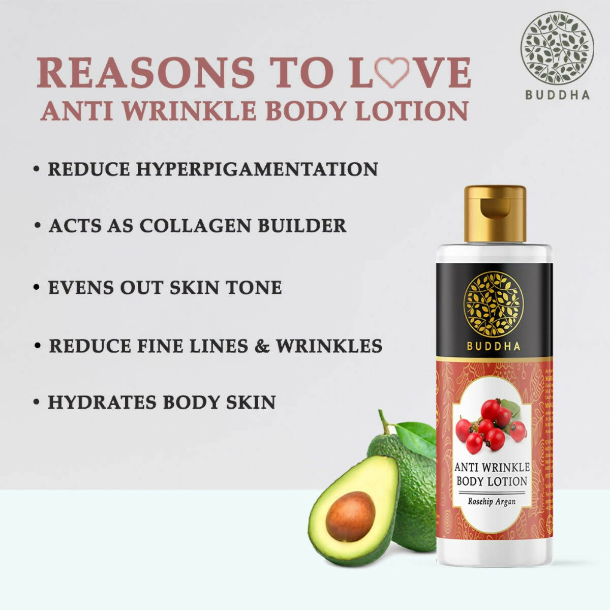 Buddha Natural Anti Wrinkle Body Lotion - For Wrinkles & Fine Lines