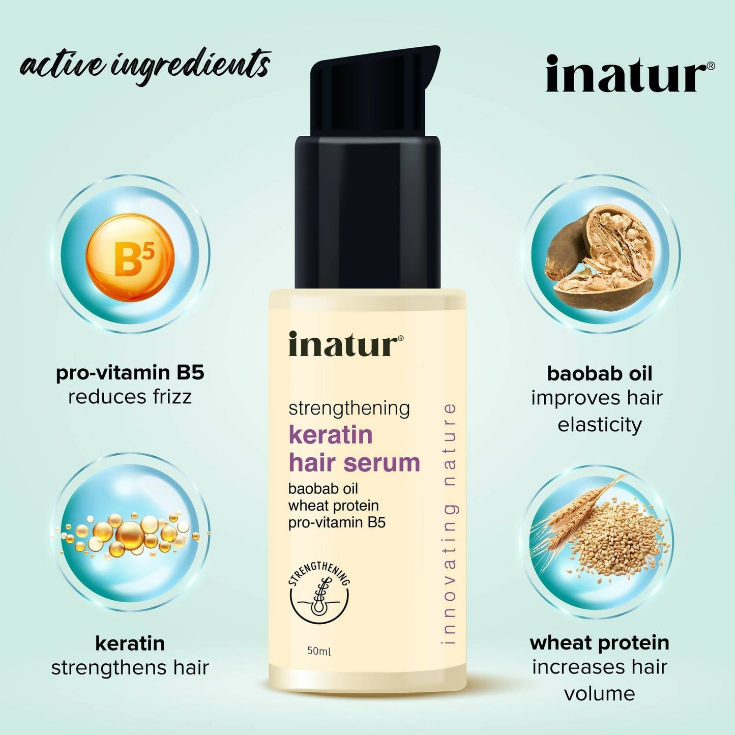 Inatur Strengthening Keratin Hair Serum