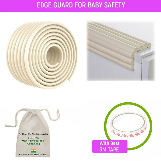 Safe-O-Kid Prevents From Head Injury Multi Functional 2 Meter Edge Guard, White -  USA, Australia, Canada 
