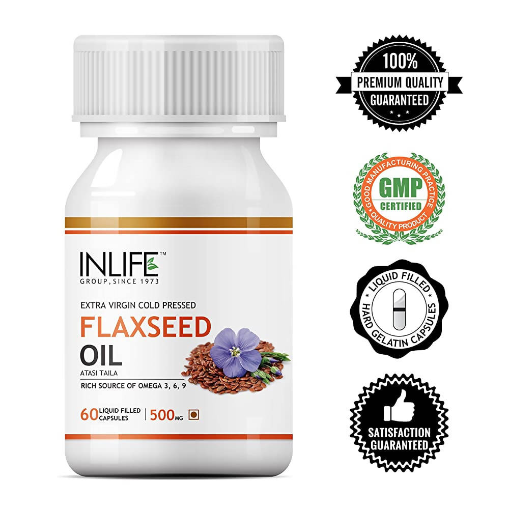 Inlife Flaxseed Oil Capsules With Gelatin