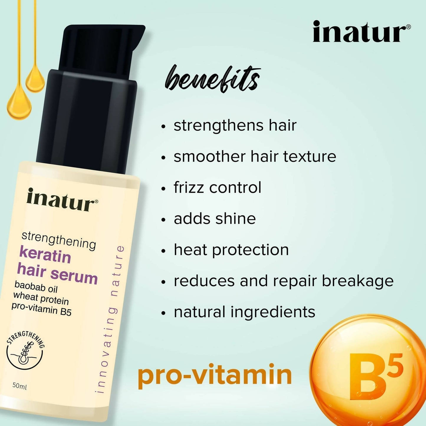 Inatur Strengthening Keratin Hair Serum