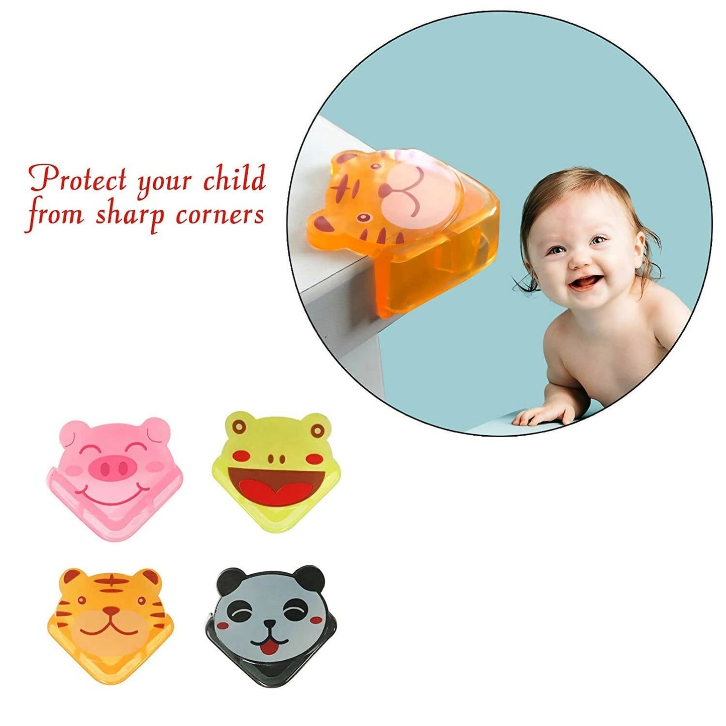 Safe-O-Kid Tiger Shaped, Compact Corner Safety For Sharp Corners, Yellow