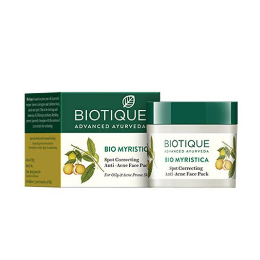 Biotique Advanced Ayurveda Bio Myristica Spot Correcting Anti Acne Face Pack - BUDNE