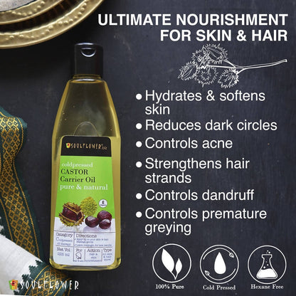 Soulflower Coldpressed Castor Carrier Oil Pure & Natural