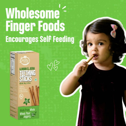 Early Foods Whole Wheat Ajwain Jaggery Teething Sticks