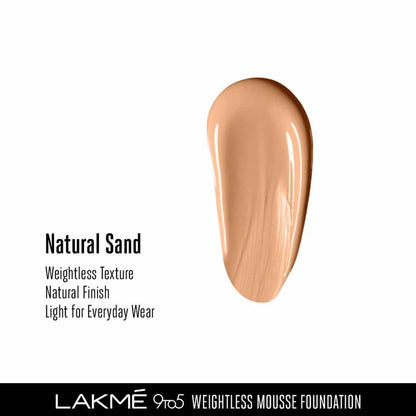 Lakme 9To5 Weightless Mousse Foundation - Natural Sand