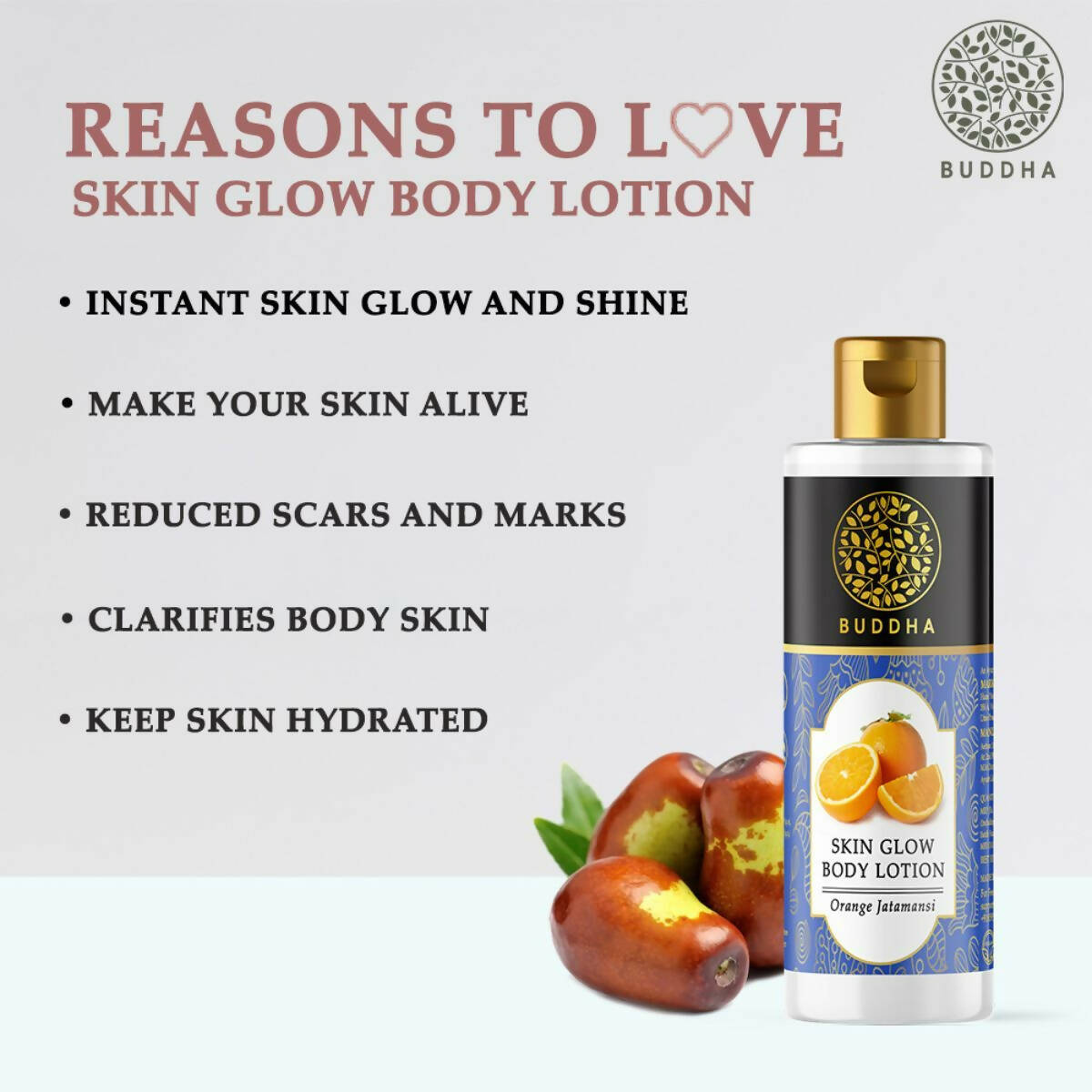 Buddha Natural Skin Glow Body Lotion - Helps To Hydrate and brighten skin Bring Natural Glow