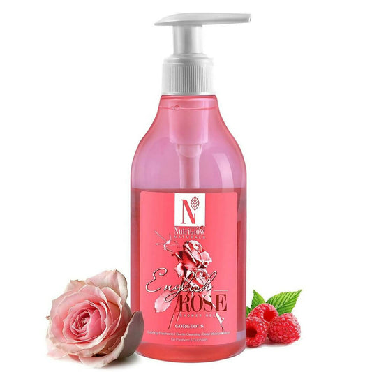 NutriGlow NATURAL'S English Rose Shower Gel With Mulberry Extract For Long Lasting Freshness - BUDEN