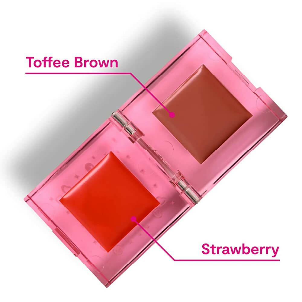Gush Beauty Play Tint & Lip Stains - 2 in 1 Lip and Cheek Tint - Toffee Brown & Strawberry