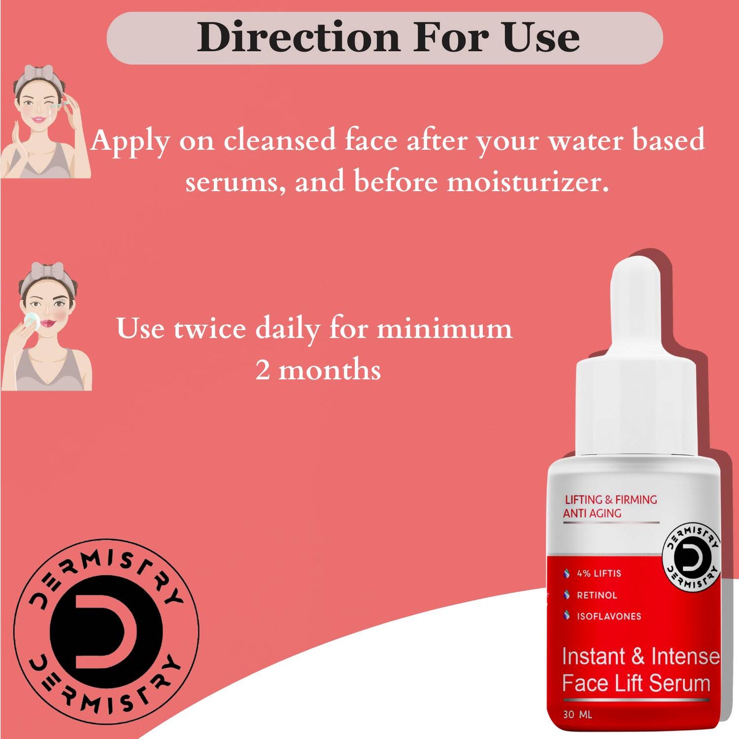 Dermistry Anti Aging Instant Intense Face Lift Serum & Instant Intense Face Mask