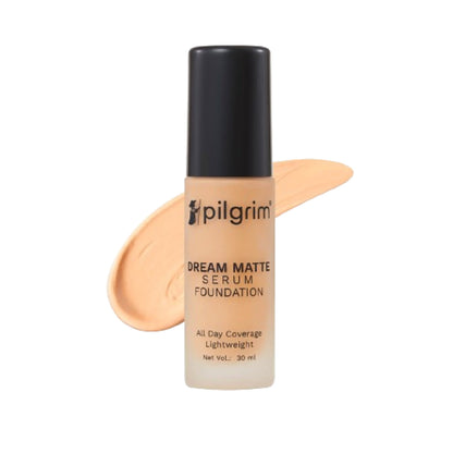 Pilgrim Dream Matte Serum Foundation With Matte & Poreless All Day Coverage Lightweight - Natural Almond